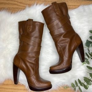 Michael Kors Brown Leather Boots 8.5
